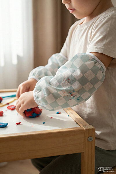 HAMUR Sıvı Geçirmez Lastikli Bebek Mama Beslenme Kolluğu Seti Çocuk Aktivite ...