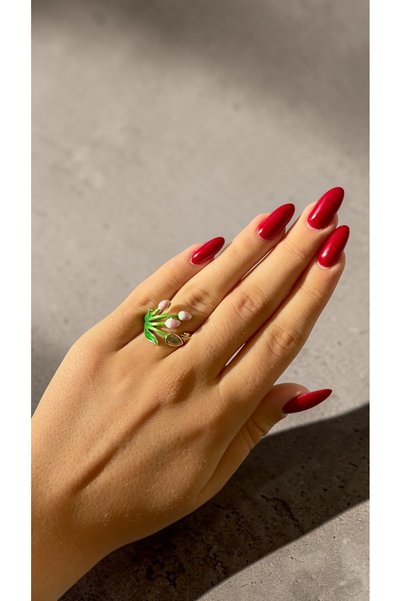 AUREON GOLD Tulip Bouquet Design Ring