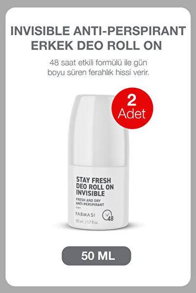 Farmasi 2 Adet Anti-Perspirant Erkek Deo Roll On Invisible 50 ml