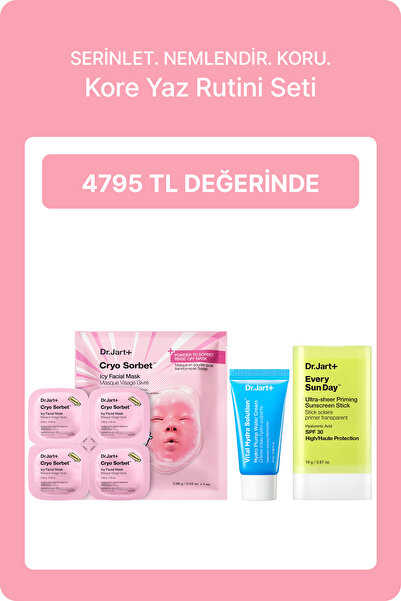 Dr.Jart+ Kore Yaz Rutini Seti | Cryo Sorbe Maske + Güneş Koruyucu Stick SPF30...