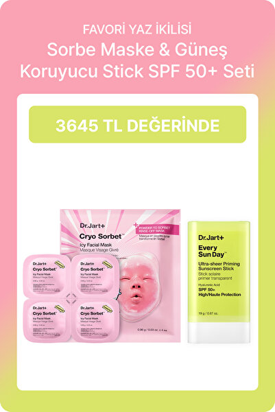 Dr.Jart+ Favori Yaz İkilisi | Cryo Sorbe Maske + Güneş Koruyucu Stick SPF50