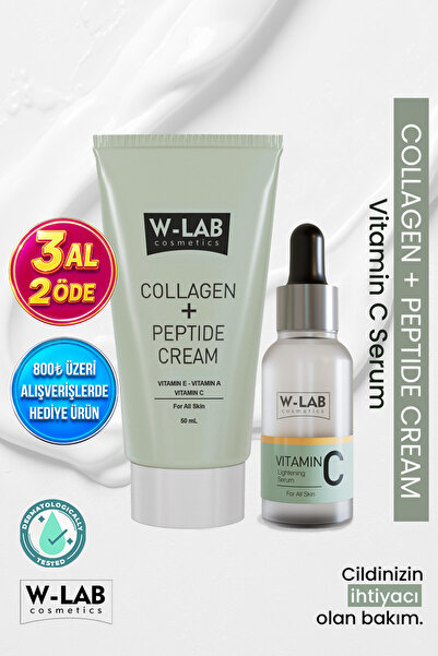 W-Lab Cosmetics Vitamin C Serum 30 ml ve Collagen Peptide Krem 50 ml Set