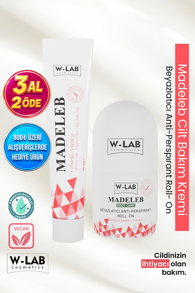 W-Lab Cosmetics Madeleb Krem 40 ml ve  Madeleb Roll On 50 ml  Set