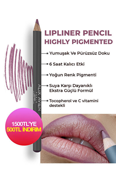 Alix Avien Uzun Süre Kalıcı Dağılma Yapmayan Nemlendirici Dudak Kalemi - Lipl...