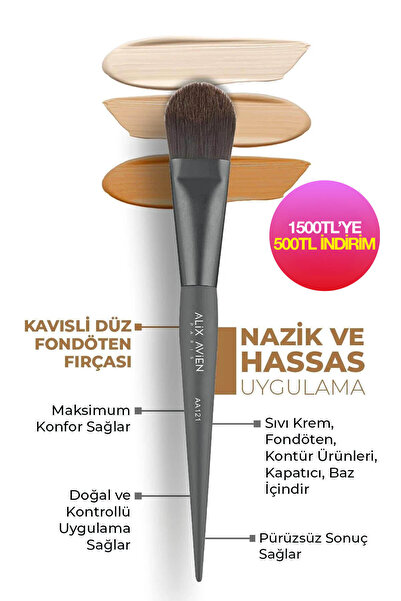 Alix Avien Kavisli Düz Fondöten Fırçası - Flat Foundation Brush