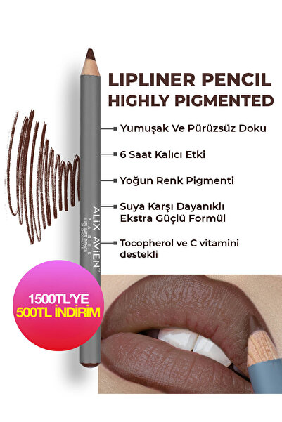 Alix Avien Uzun Süre Kalıcı Dağılma Yapmayan Nemlendirici Dudak Kalemi - Lipl...