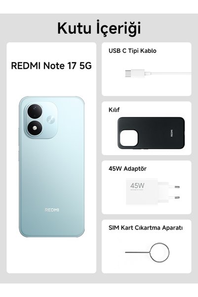 Xiaomi REDMI Note 17 5G 6GB+256GB Mavi (Xiaomi Türkiye Garantili)