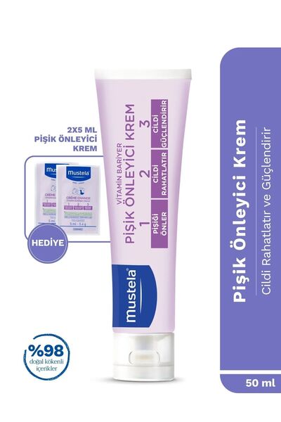 Mustela Vitamin Bariyer 1.2.3 Pişik Önleyici Krem 50 ml + 2 Adet 5 ml Deneme ...