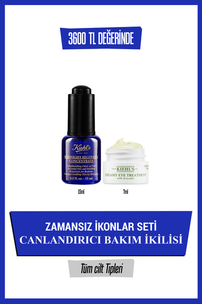 Kiehl's Midnight Recovery Serum ve Avokado Göz Kremi Aydınlatıcı ve Canlandır...
