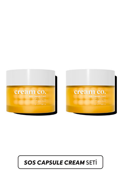 Cream Co. İkili Kapsül Krem C Vitamini Leke Karşıtı Cilt Tonu Eşitleyici Neml...