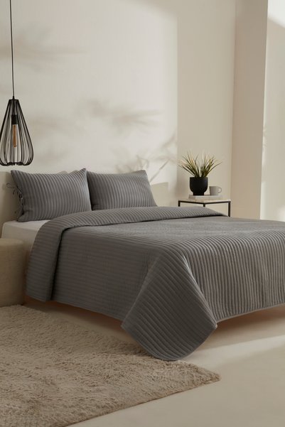 Karaca Home Elie Double Bedspread Set Gray