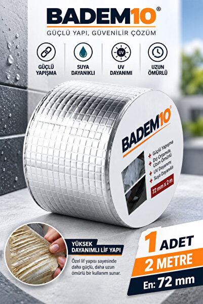 Badem10 Çatı İzolasyon (72 mm X 2 MT) Su Sızdırmazlık Geçirmez Yalıtım Çamur ...