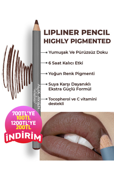 Alix Avien Uzun Süre Kalıcı Dağılma Yapmayan Nemlendirici Dudak Kalemi - Lipl...