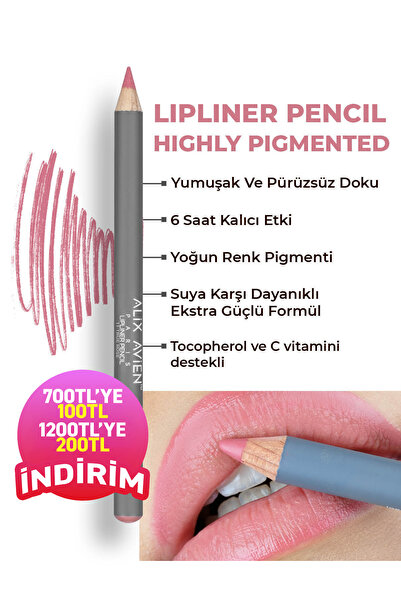 Alix Avien Uzun Süre Kalıcı Dağılma Yapmayan Nemlendirici Dudak Kalemi - Lipl...