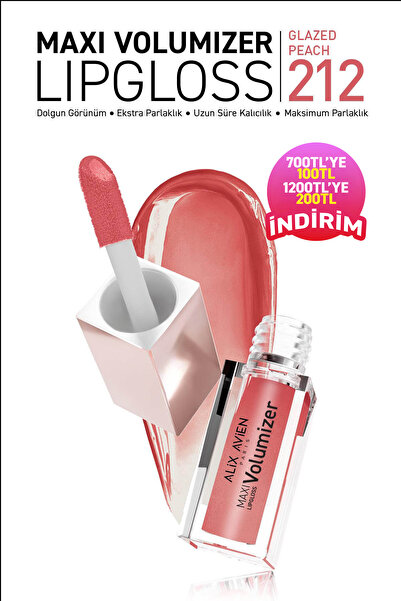 Alix Avien Maxivolumizer Lipgloss 212 - Glazed Peach - Kalıcı ve Nemlendirici...
