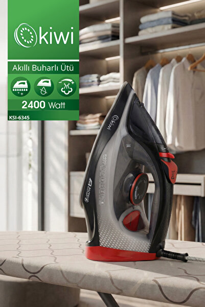 Kiwi 2400 W Seramik Tabanlı Buharlı Ütü KSI-6345 Kırmızı