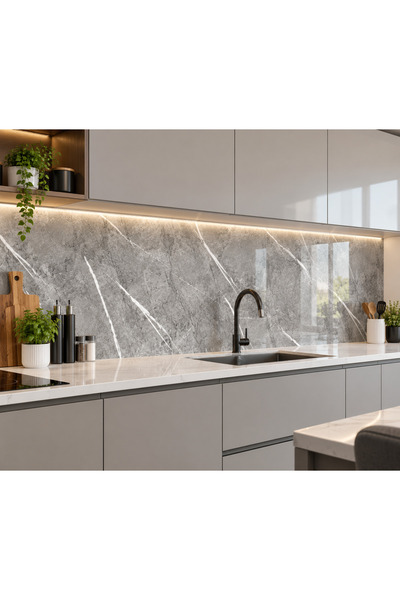 Renkli Duvarlar 60x30cm Gri Mermer Desen Yapışkanlı Karavan Prefabrik Banyo Wc Yer Duvar Pvc Kaplama Paneli TX-058