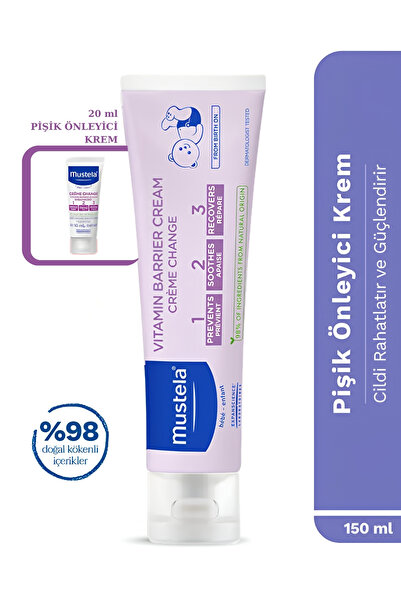 Mustela Vitamin Bariyer 1.2.3 Pişik Önleyici Krem 150 ml + 20 ml Seyahat Boyu...