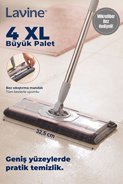 obido Lavine Yengeç Mop Temizlik Seti Mandallı Mop Klipsli %100 Mikrofiber Be...