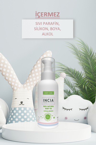 Incia %100 Doğal Bebek Yağı Organik Jojoba Bakım Masaj Yağı Parafinsiz Bitkisel Vegan 110 ml