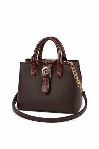 Vivaq Box Bitter Brown Croco Λαβή Αφαιρούμενο λουράκι 2 θέσεων Κλείσιμο με φε...