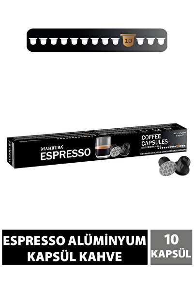 Mahbuba %100 Arabica Espresso Kapsül Kahve 10'lu (Nespresso Uyumlu Alüminyum)