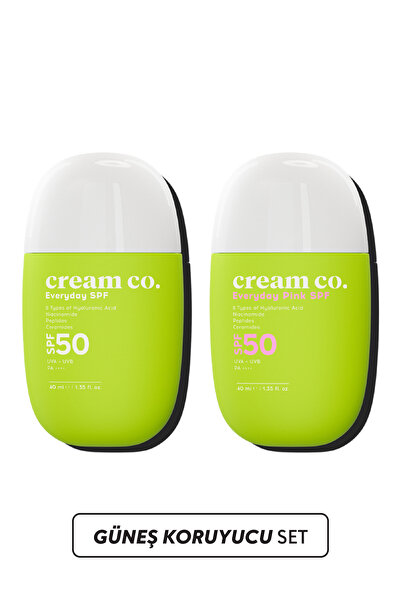 Cream Co. Güneş Koruyucu İkili | Nemlendirici Aydınlatıcı Leke Karşıtı Güneş ...