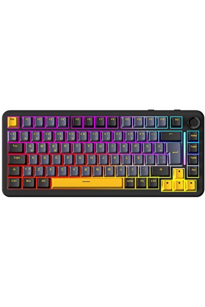 Rampage Yamikage Kablosuz RGB Gaming Türkçe Q Gasket Hot Swap PBT Bluetooth 2...