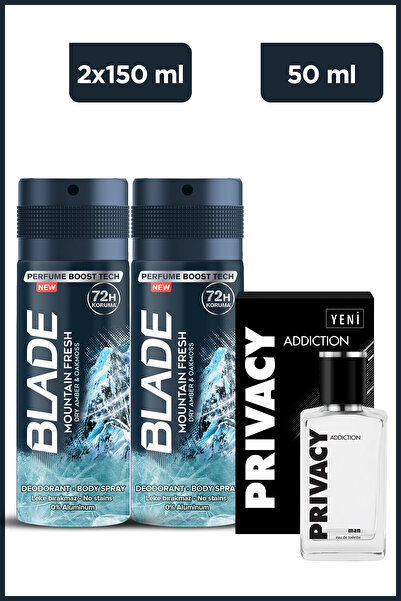 Privacy Man Addiction Edt Erkek Parfüm 50 Ml + Blade Mountain Fresh Erkek Deo...