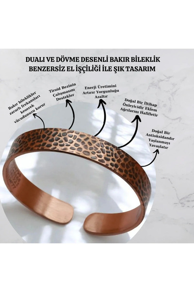 YEMEN ZIRHI "dualı Dövmeli Bakır Bileklik - Şık Ve Ruhani Tasarım