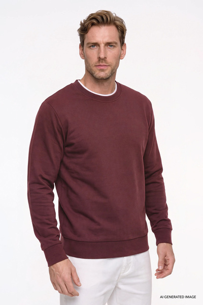 AC&Co / Altınyıldız Classics Men's Burgundy Cotton Standard Fit Regular Cut 2...