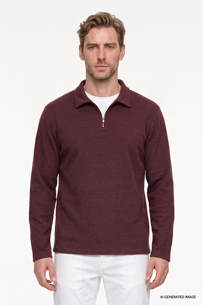 AC&Co / Altınyıldız Classics Men's Burgundy Cotton Standard Fit Regular Cut P...