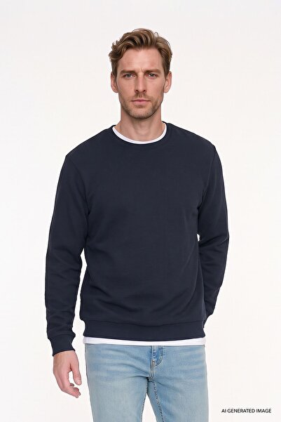 AC&Co / Altınyıldız Classics Men's Navy Blue 2 Thread Warm Textured Standard ...