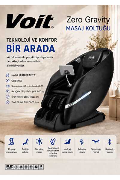 Voit Zero Gravity Masaj Koltuğu 4D Masaj, Sıfır Yerçekimi, Bel Isıtma, Blueto...