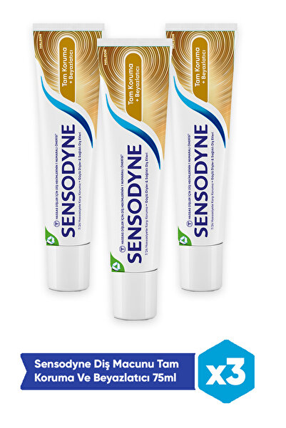 Sensodyne Diş Macunu Tam Koruma Ve Beyazlatıcı 75ml x3 Adet