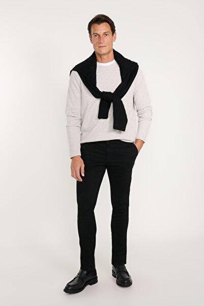 ALTINYILDIZ CLASSICS Erkek Siyah Pamuklu Comfort Fit Yan Cepli Armürlü Casual...