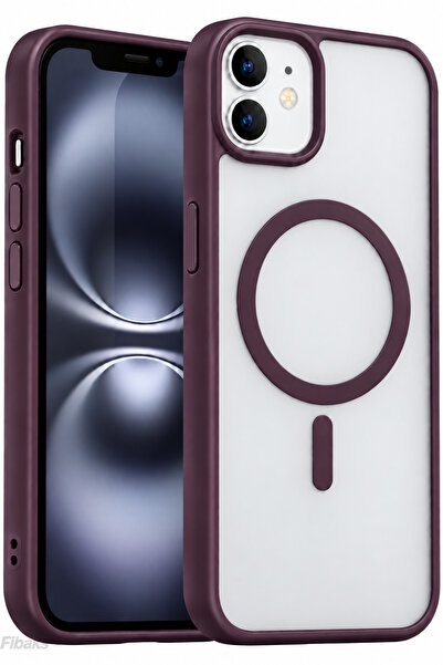 Fibaks iPhone 11 Kılıf Burgonya Mat Renkli Parmak İzi Yapmaz Kamera Çıkıntılı...