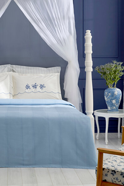 Karaca Home Virelle 100% Cotton Nish Set Double Pique Set Blue
