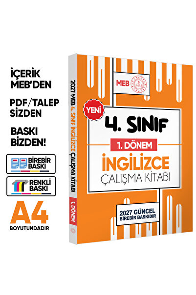 Karakutu Yayınları 2027 MEB ÖDM İlkokul 4.Sınıf İNGİLİZCE 1.DÖNEM Çalışma Kit...