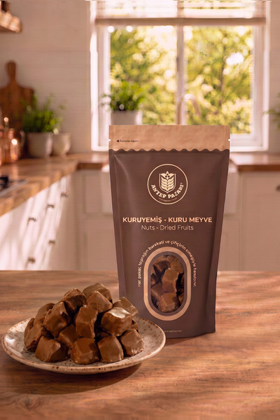 Antep Pazarı Antep Fıstıklı Çikolata Kaplı Türk Lokum- 100 gr