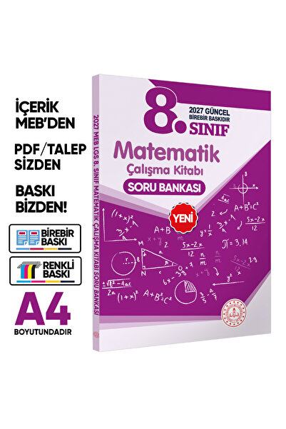 Karakutu Yayınları 2027 8.Sınıf LGS Matematik MEB Çalışma Kitabı Soru Bankası...