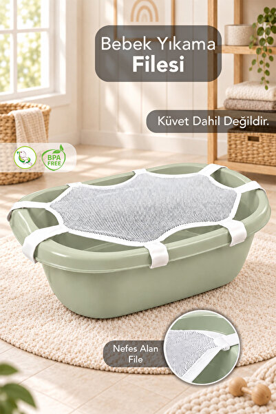 Meleni Baby Bebek Yıkama Filesi - Küvetlere Uyumlu Bebek Banyo Filesi Bebek K...