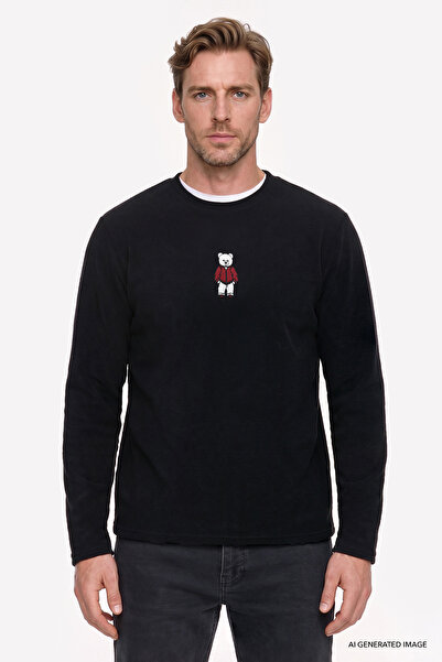 AC&Co / Altınyıldız Classics Men's Black Anti-Pilling Non-Pilling Crew Neck E...