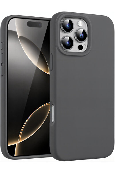 Fibaks iPhone 15 Pro Kılıf Kadife Lansman Soft Yumuşak Liquid Silikon Kamera ...
