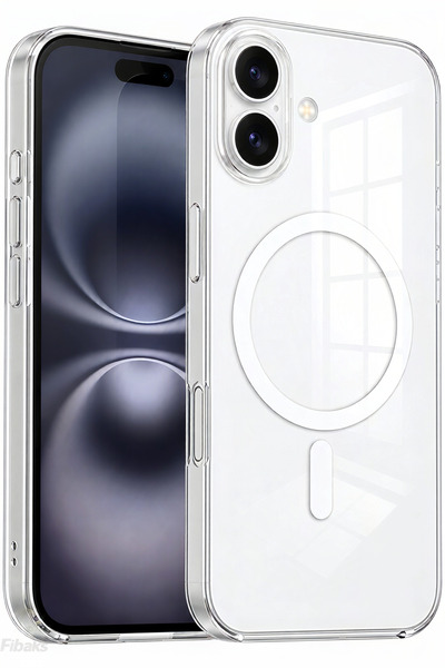 Fibaks (Premium Seri Sararmaz) iPhone 16 Kılıf IC Animasyonlu Kristal Şeffaf ...