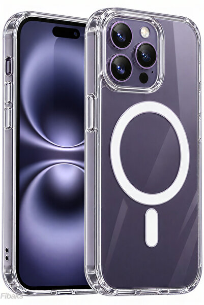 Fibaks iPhone 14 Pro Max Kılıf Magsafe Wireless Kablosuz Şarj Destekli Sert Ş...
