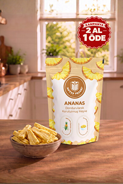 Antep Pazarı Ananas Kuru Meyve Cipsi - Dondurularak Kurutulmuş Freeze Dried Ç...
