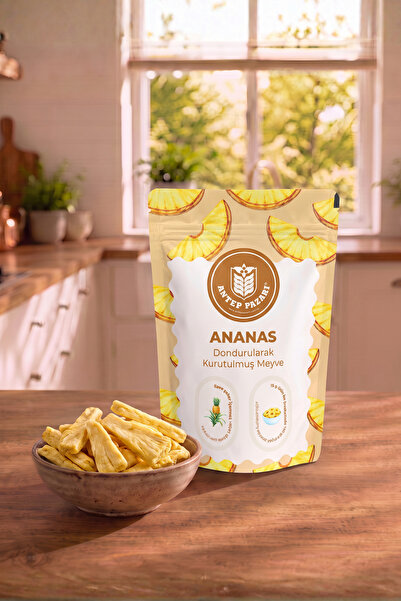 Antep Pazarı Ananas Kuru Meyve Cipsi - Dondurularak Kurutulmuş Freeze Dried Ç...