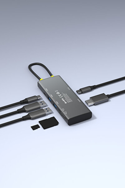 S-LINK SW-U708 7 in 1 Gri Metal 4K 60Hz HDMI 100W PD, 2xUSB 3.2 1xType-C Data...