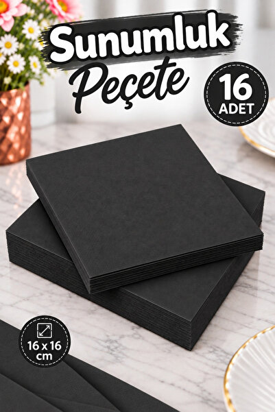 Huzur Party Store Plain Black Colored Napkin Presentation Holder Decorative A...